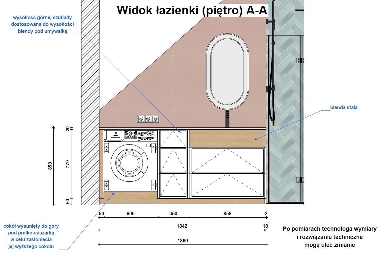 Projekt zabudowy w łazience - I Projekt mebli łazienkowych