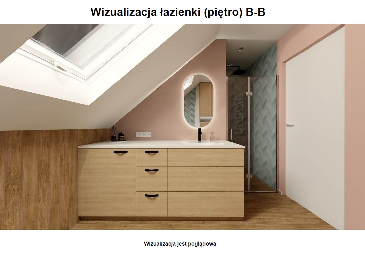 Wizualizacja zabudowy w łazience - I