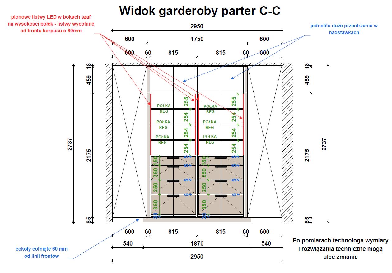 Widok przedpokoju III Zabudowa w przedpokoju