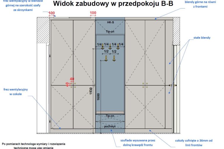 Projekt zabudowy w przedpokoju