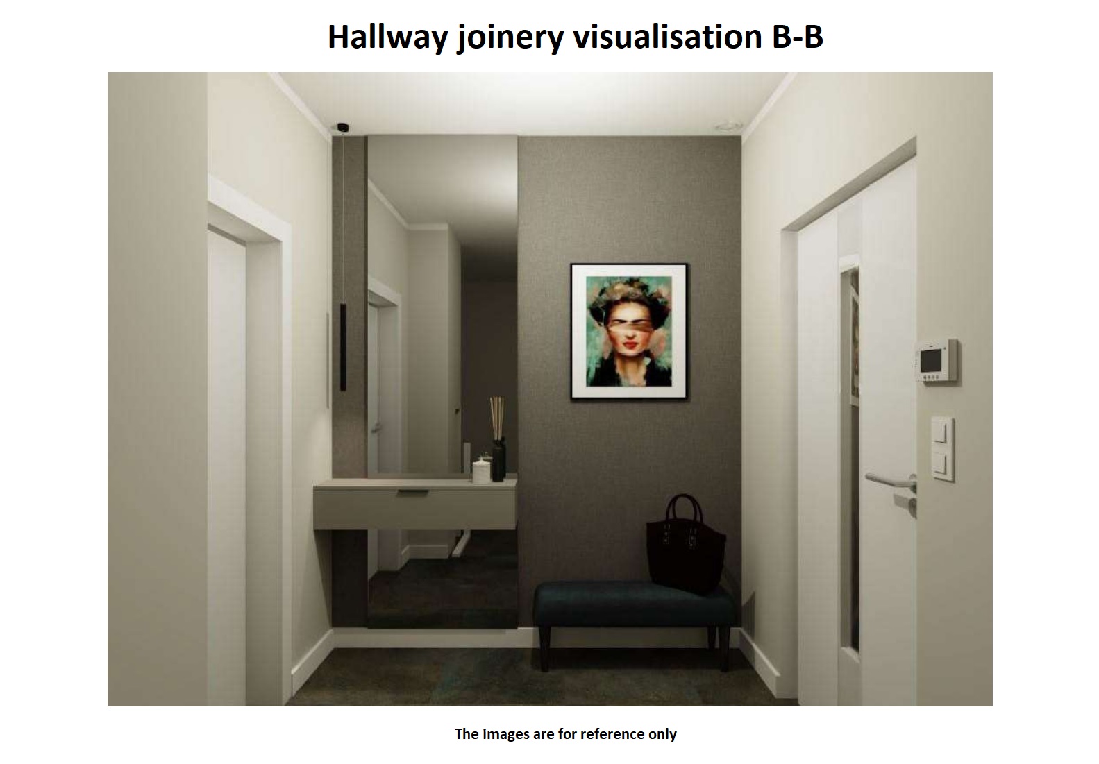 Entrance hall visualization V Mirror with a console table